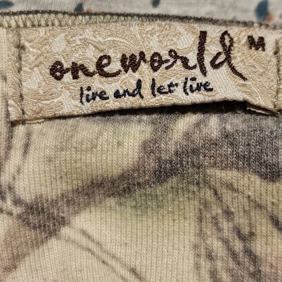 One WorldMulti Colored & Bling top Floral 50% Polyester 50% Cotton Size M - Picture 8 of 9